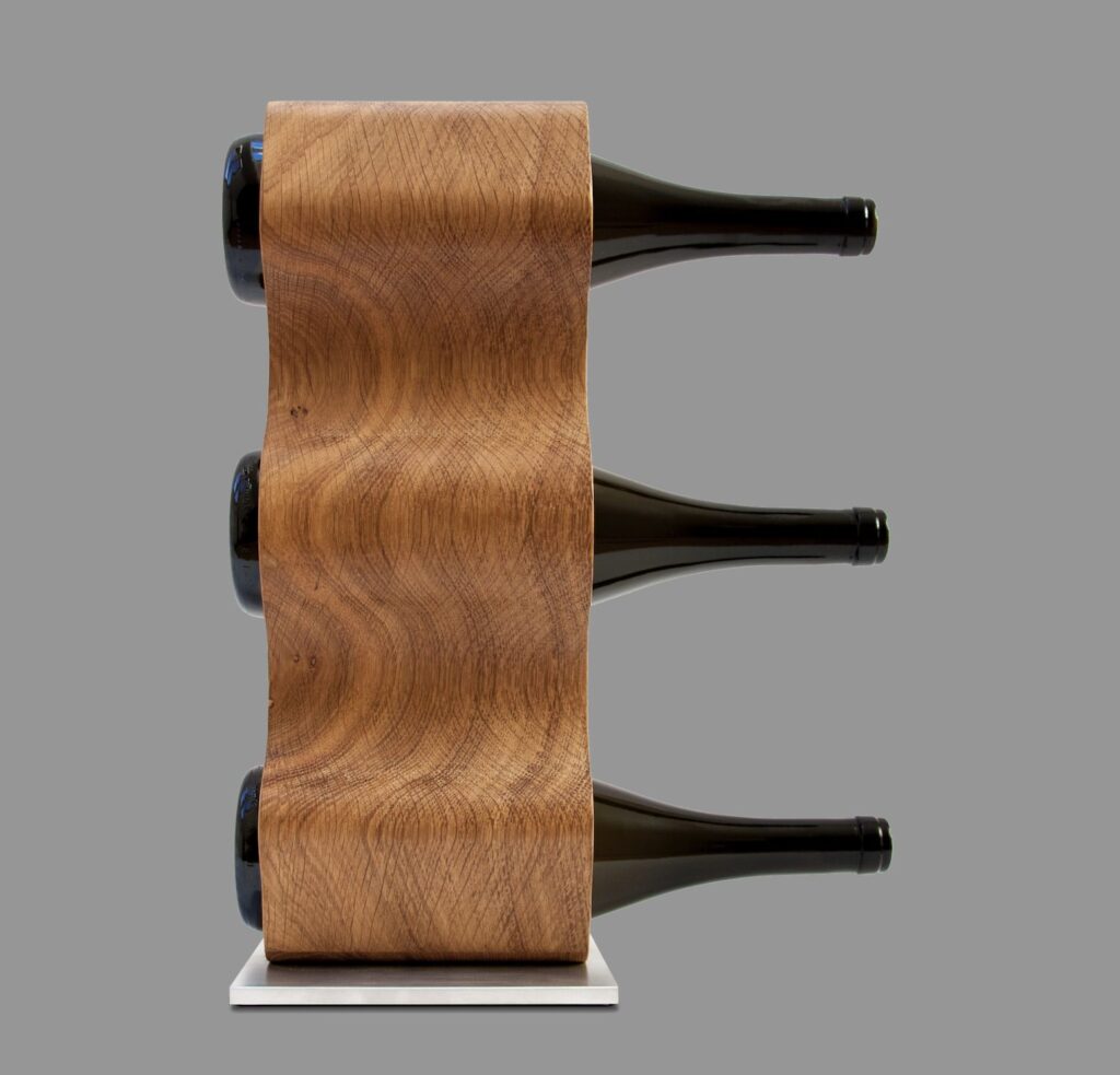 design winerack slim american walnut side view