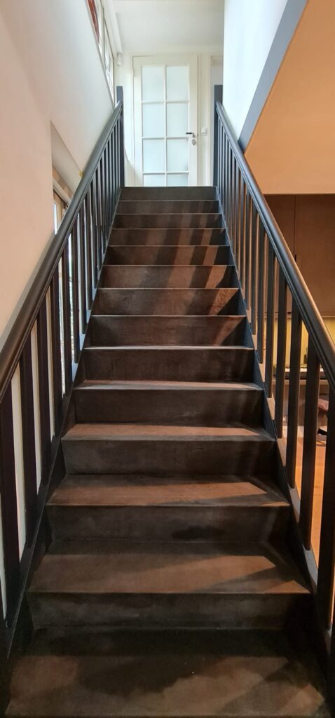 stairs finished with buffalo leather