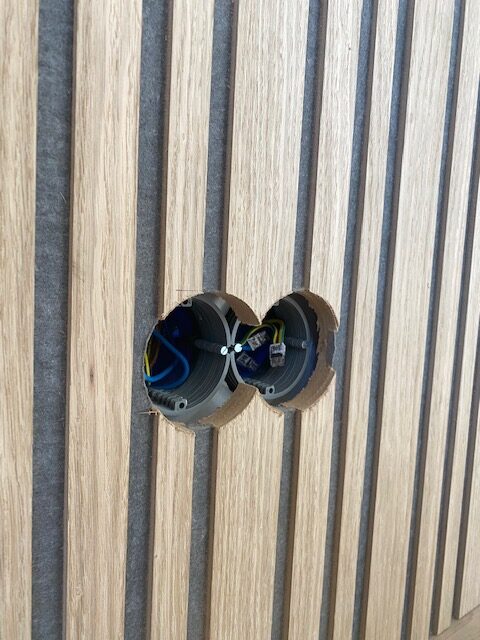 holes milled for double wall socket outlet