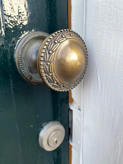 copper door knob front door