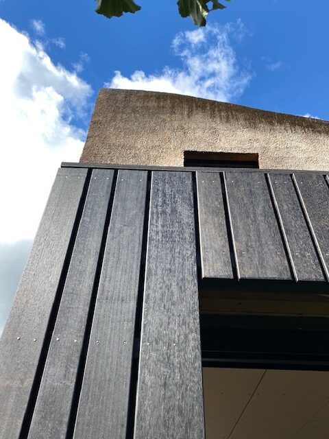 thermo frake facade cladding provided with sansin enviro stain black