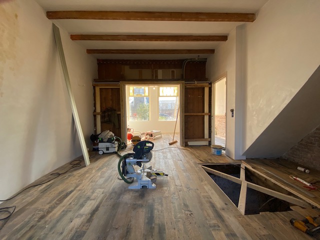 work in progress french oak barnwood floor